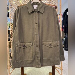 Melrose and Market Khaki Button-Up Overcoat